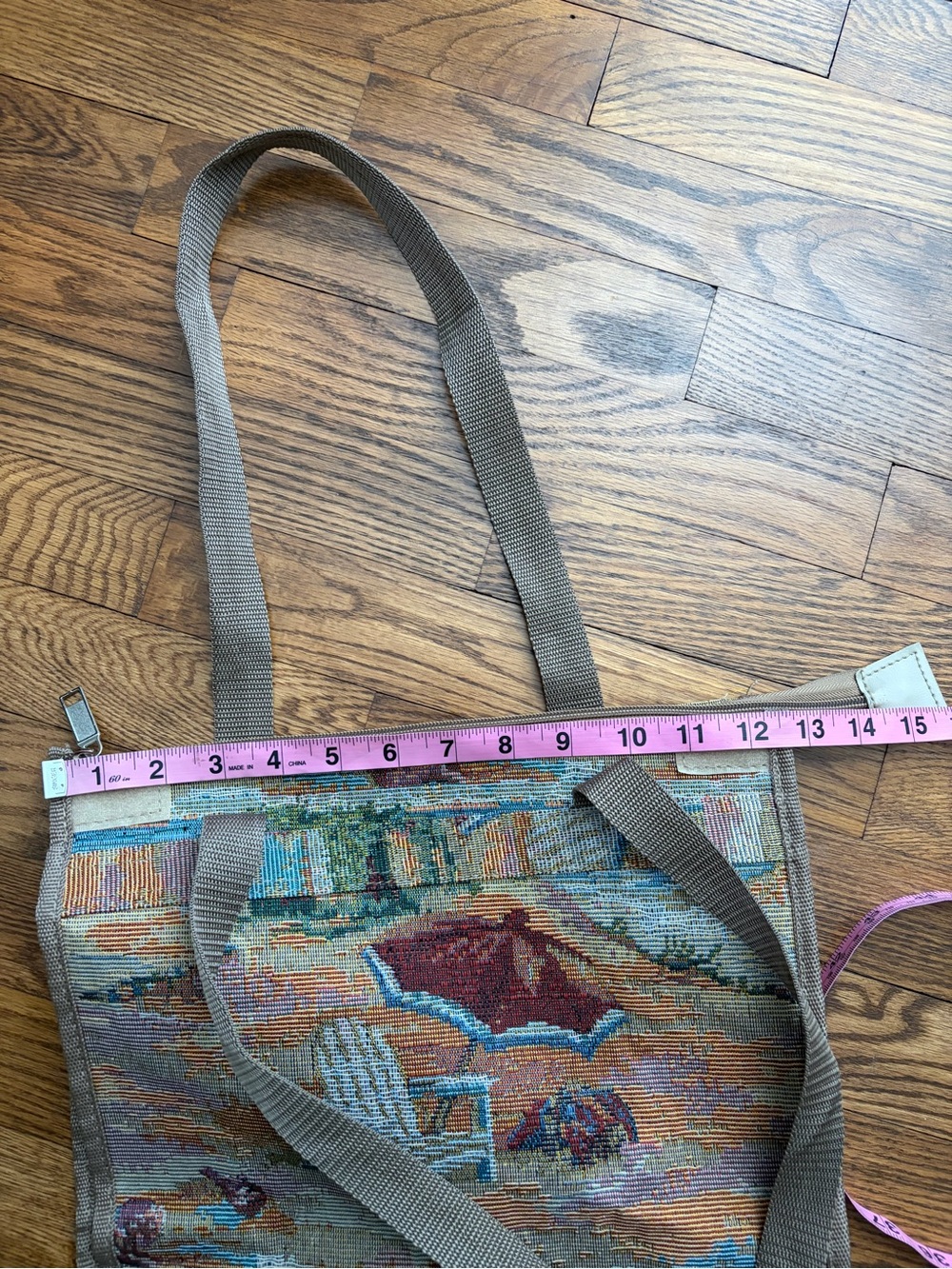Embroidered Tapestry Beach Bag Luggage Collapsible Folding Rolling - Picture 10 of 14